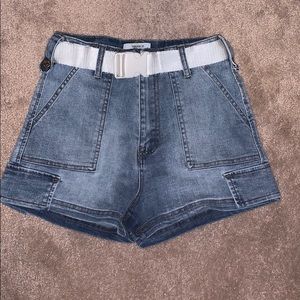 Forever21 Release-Buckle Denim Shorts
